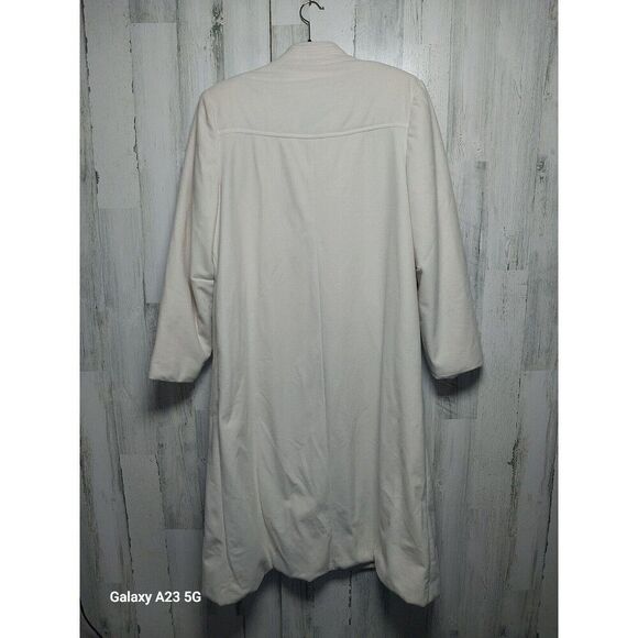 Kashmiracle Long Coat Womens M Ivory Faux Cashmere Jacket USA - Picture 6 of 7